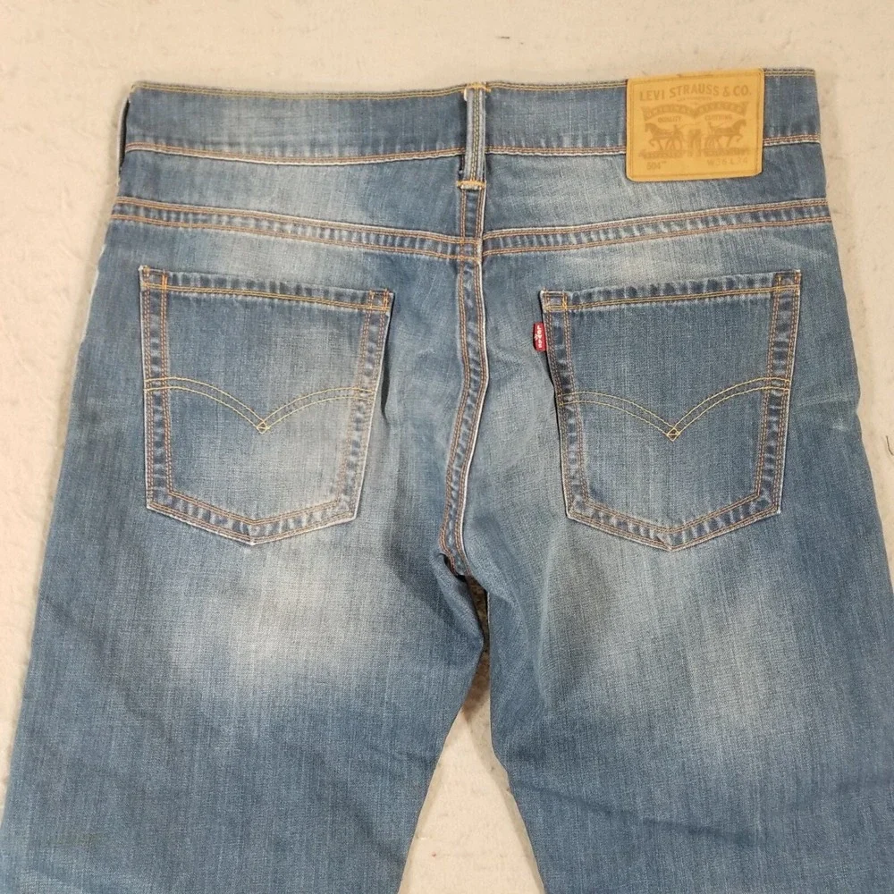 Levi's 504 jeans men's 36x28 relaxed fit straight blue denim pants retro